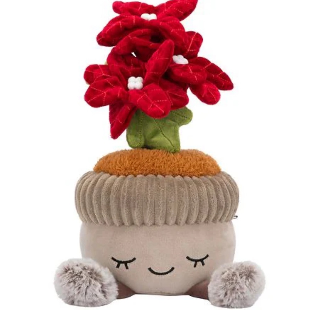 12” Poinsettia Plant Plush Hug Me NWT